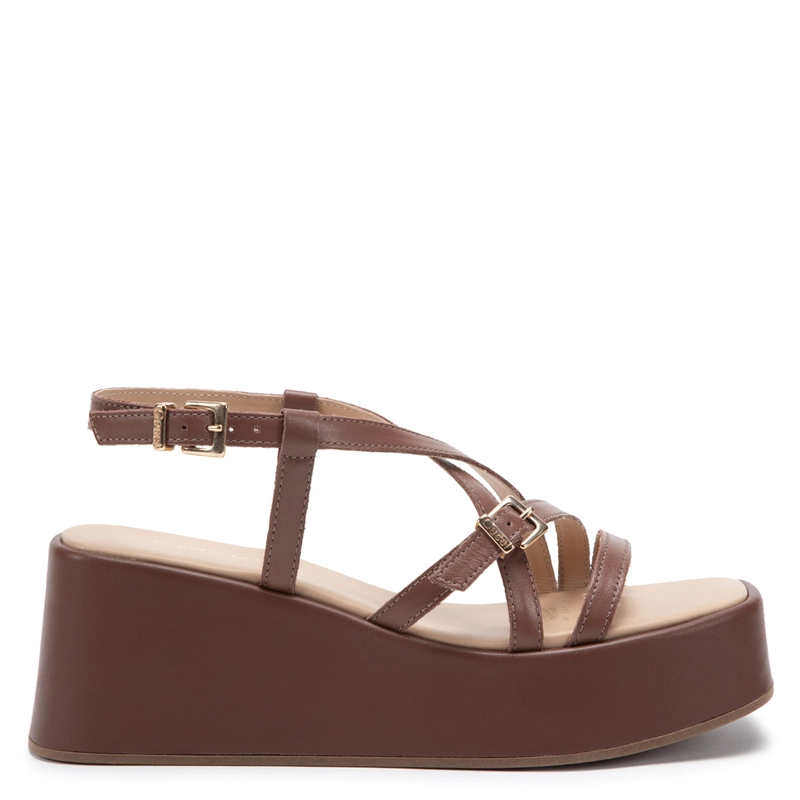 SANDALIAS MUJER GACEL CHOCOLATE XIME  CUERO