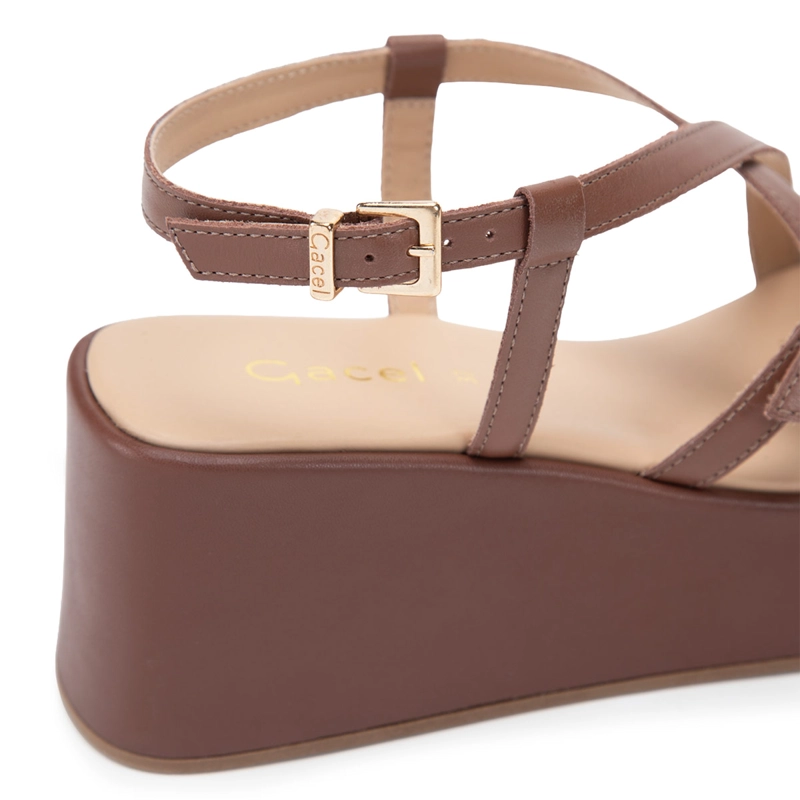 SANDALIAS MUJER GACEL CHOCOLATE XIME  CUERO - 6