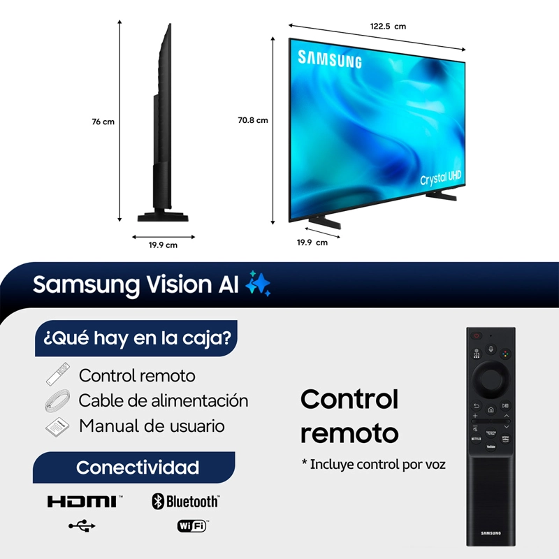 SMART TV SAMSUNG LED 4K UHD 55” VISION AI U8500H (2026) - 3