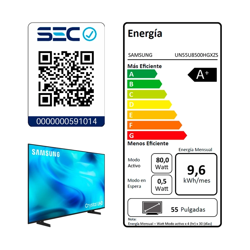 SMART TV SAMSUNG LED 4K UHD 55” VISION AI U8500H (2026) - 9