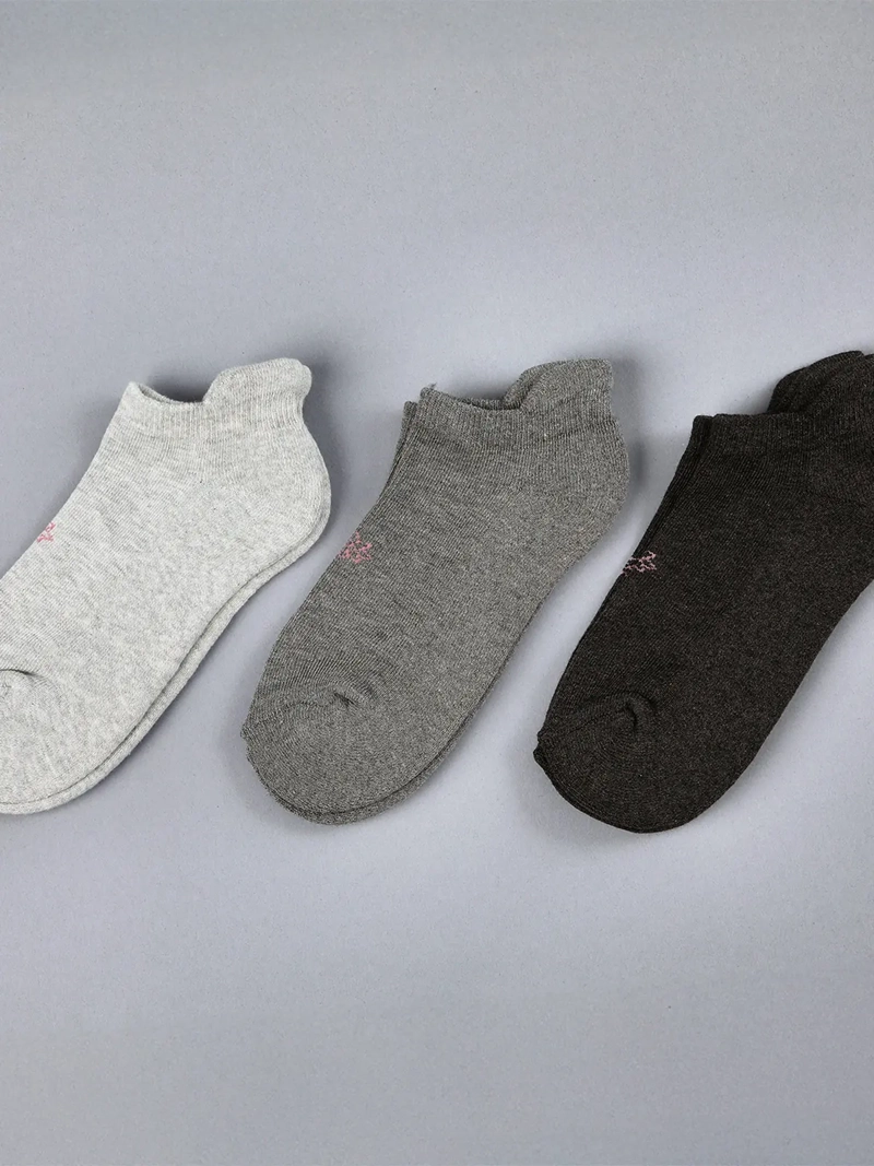 PACK X3 CALCETINES MUJER FLORES ALGODÓN CORTO - 1
