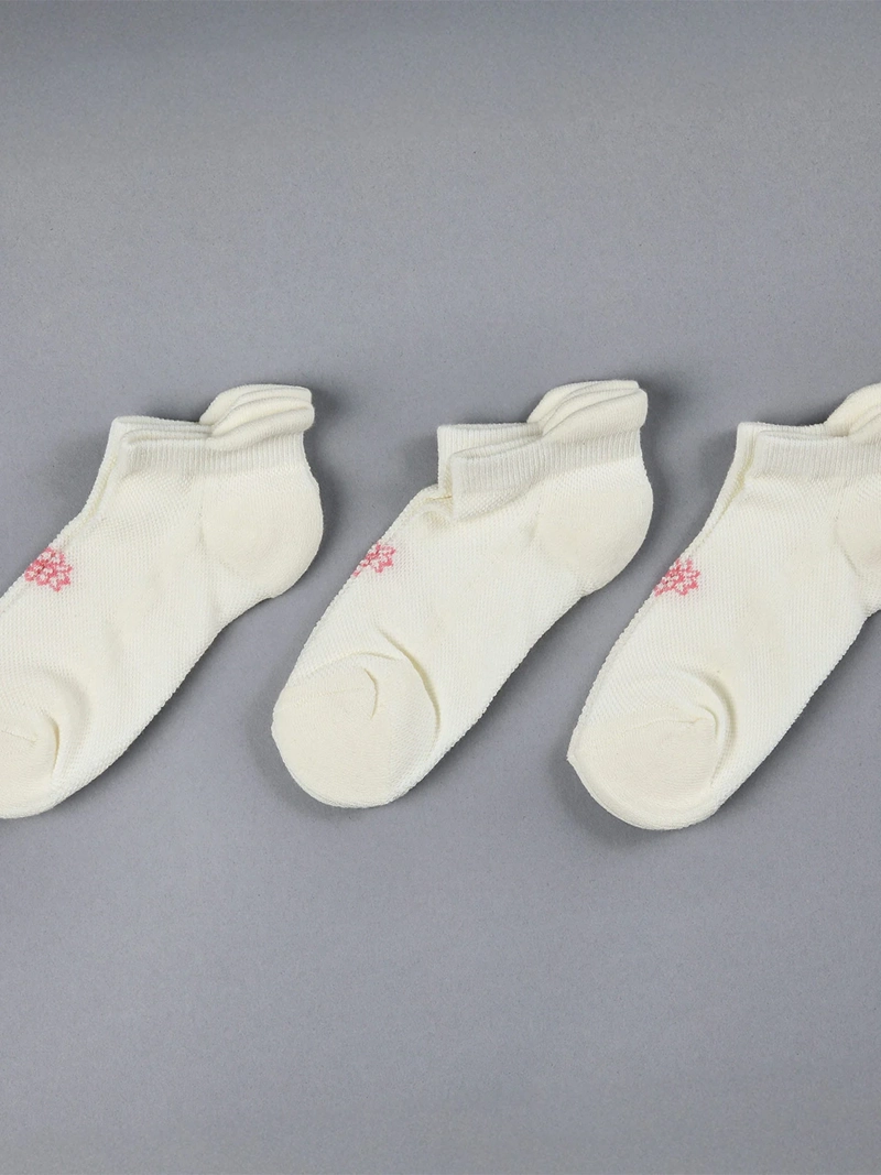 PACK X3 CALCETINES MUJER FLORES ALGODÓN CORTO
