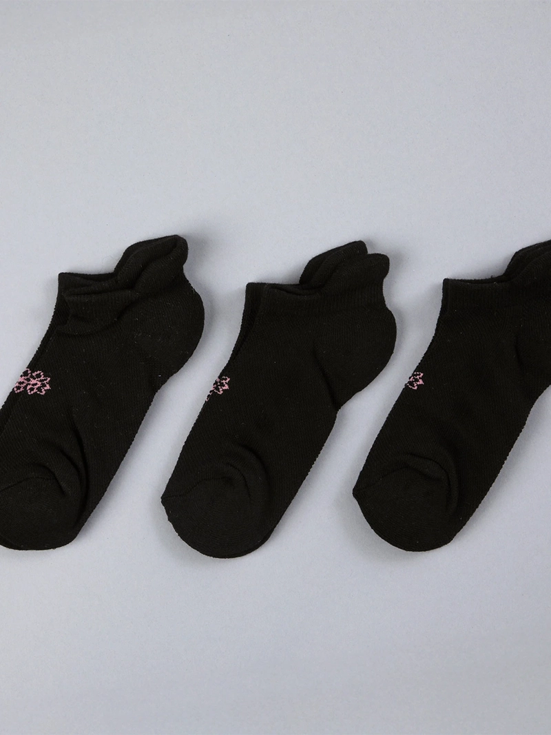 PACK X3 CALCETINES MUJER FLORES ALGODÓN CORTO - 1