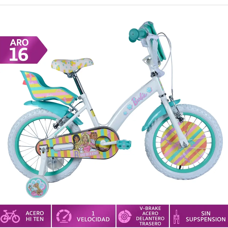 BICICLETA INFANTIL BIANCHI BARBIE ARO 16 - 1