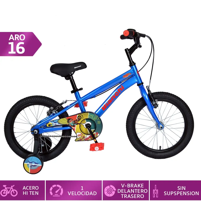 BICICLETA INFANTIL BIANCHI GOLIAT ARO 16 - 1