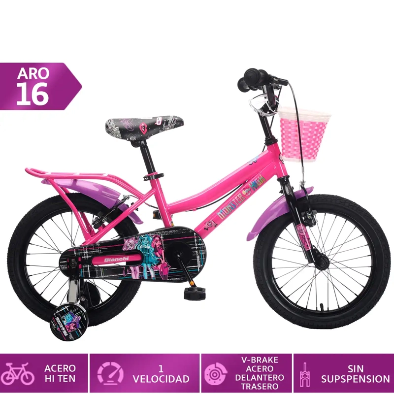 BICICLETA INFANTIL BIANCHI MONSTER HIGH ARO 16  - 1