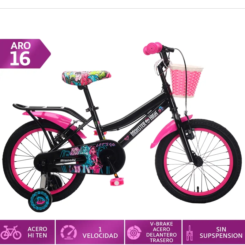 BICICLETA INFANTIL BIANCHI MONSTER HIGH ARO 16  - 1