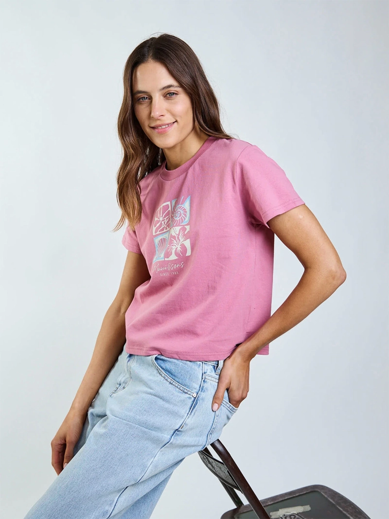 POLERA MUJER MAUI AND SONS ALGODÓN MANGA CORTA