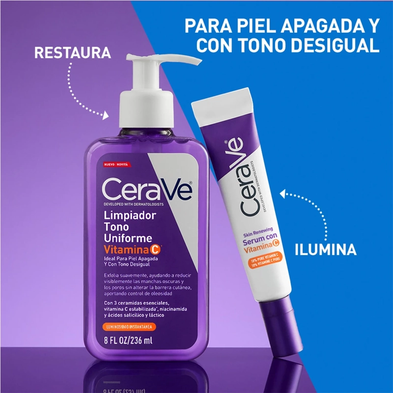 LIMPIADOR CERAVE TONO UNIFORME VITAMINA C 236ML - 6