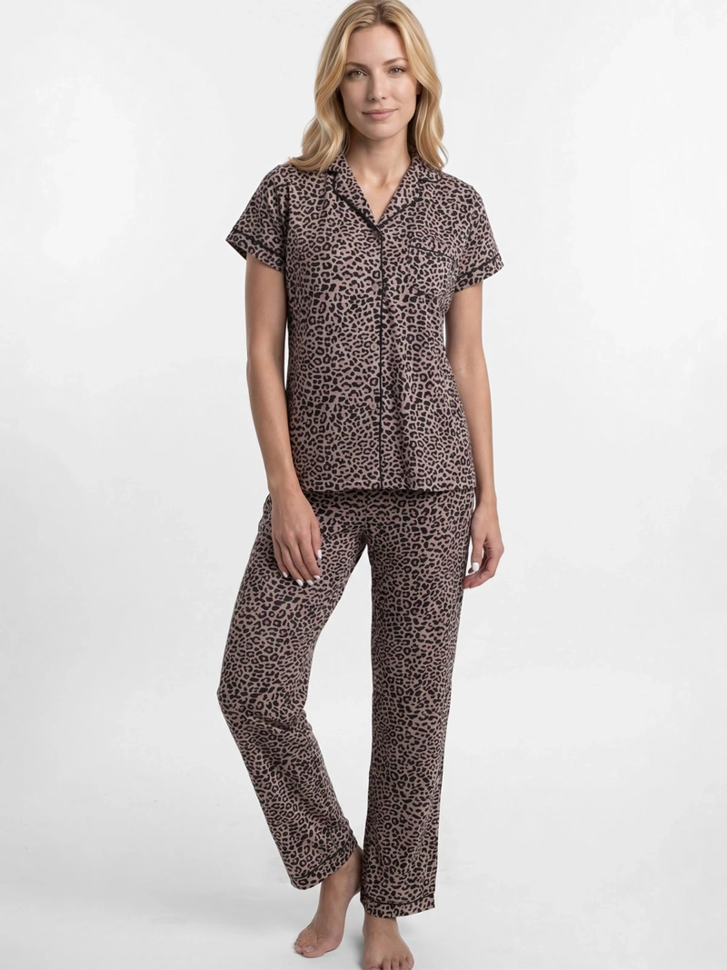 PIJAMA MUJER KAYSER LARGO ABOTONADO SUPER SOFT - 1
