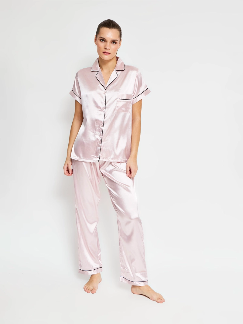 PIJAMA MUJER KAYSER LARGO ABOTONADO SATÍN - 2