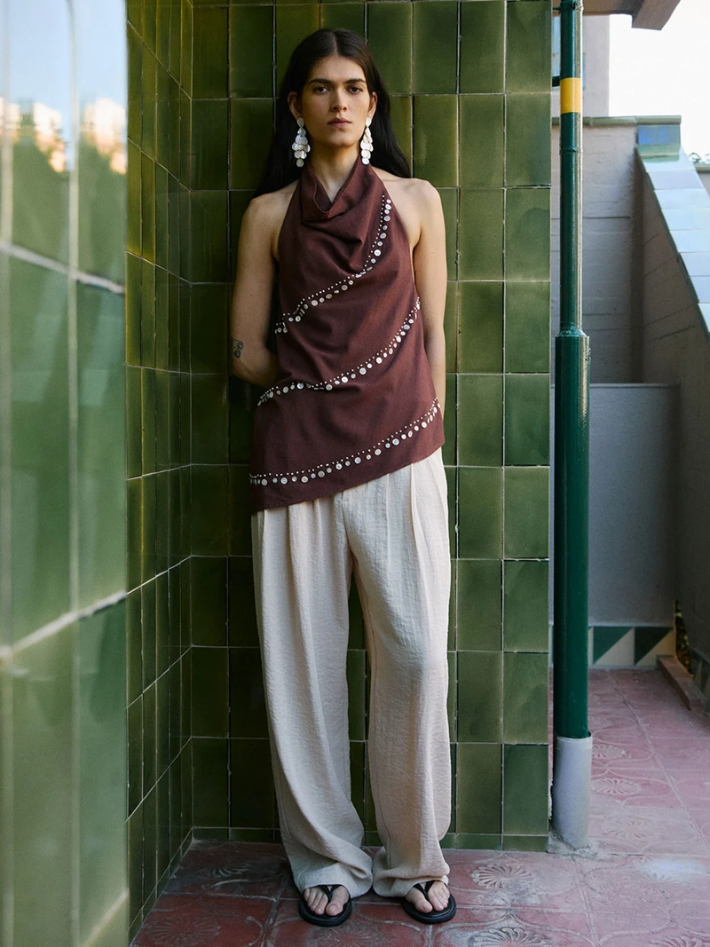 PANTALÓN MUJER SFERA ANCHO LISO