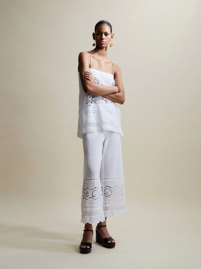 PANTALÓN MUJER SFERA ALGODÓN BORDADOS - 2