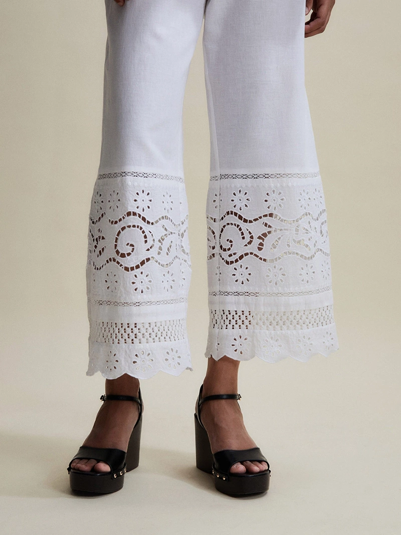 PANTALÓN MUJER SFERA ALGODÓN BORDADOS - 5