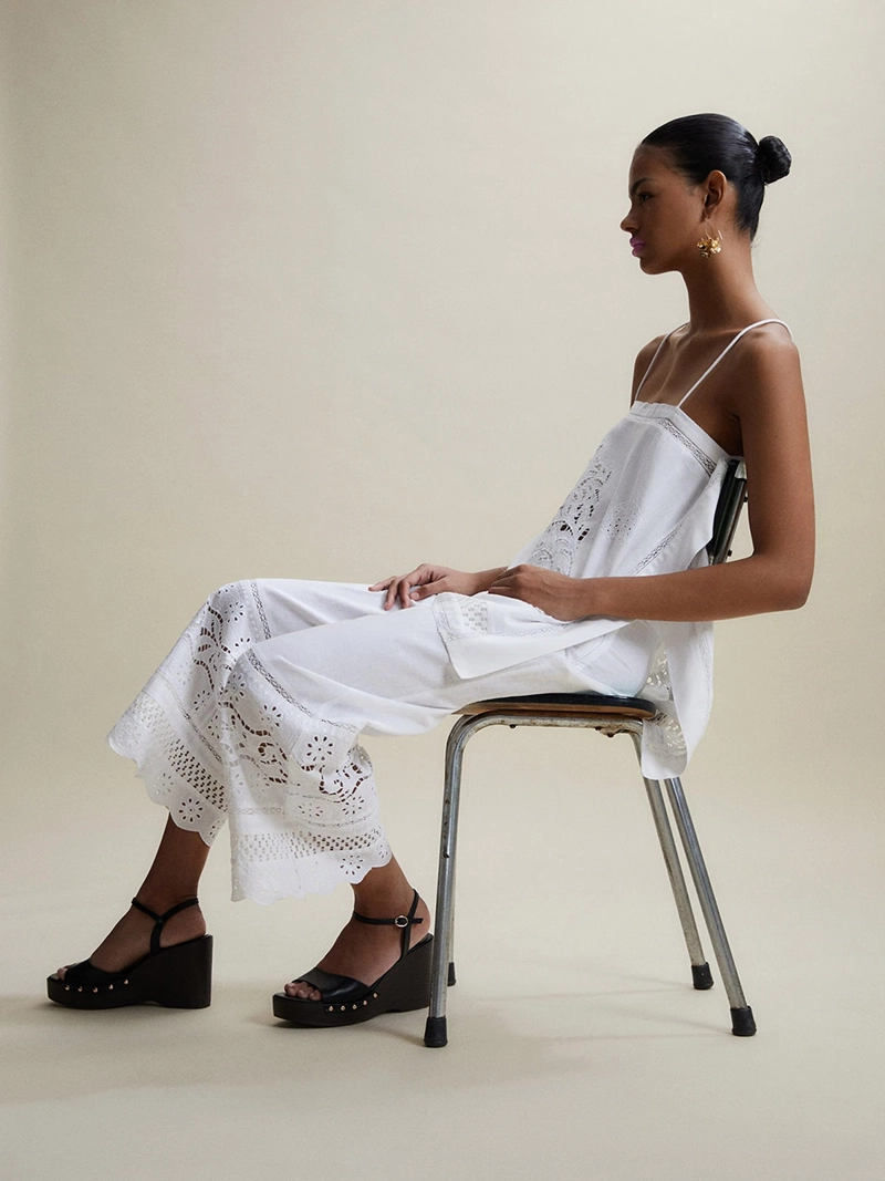 PANTALÓN MUJER SFERA ALGODÓN BORDADOS - 1