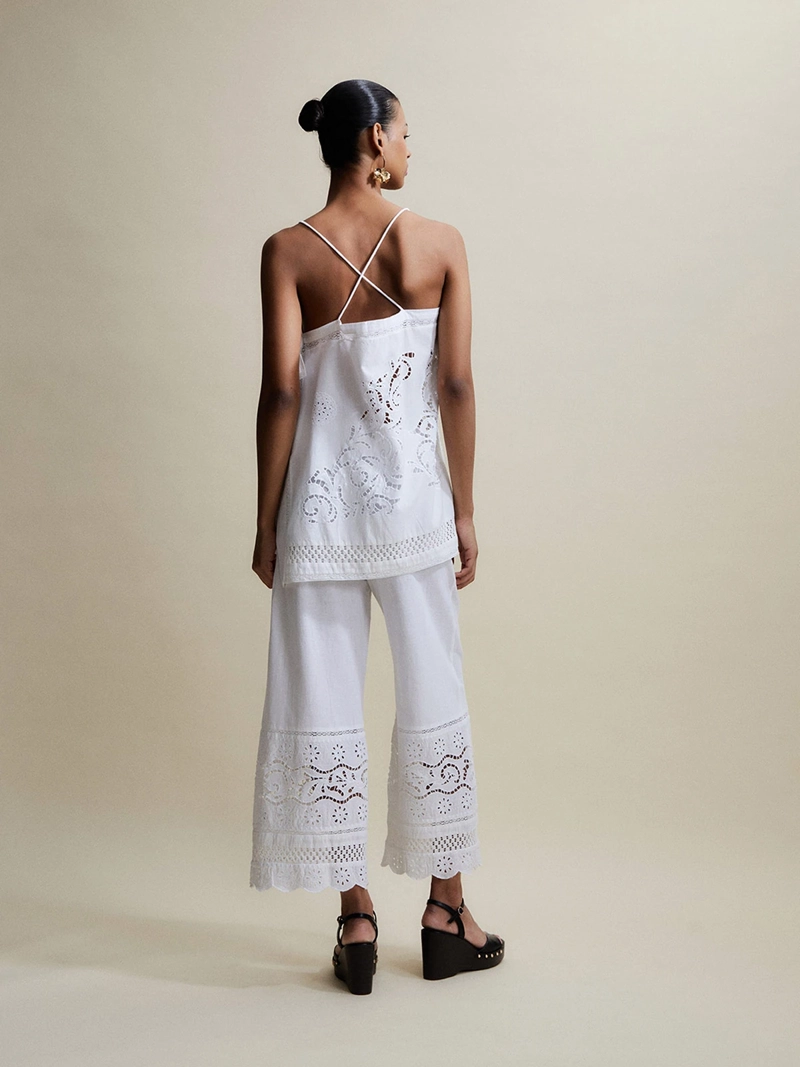 PANTALÓN MUJER SFERA ALGODÓN BORDADOS - 4