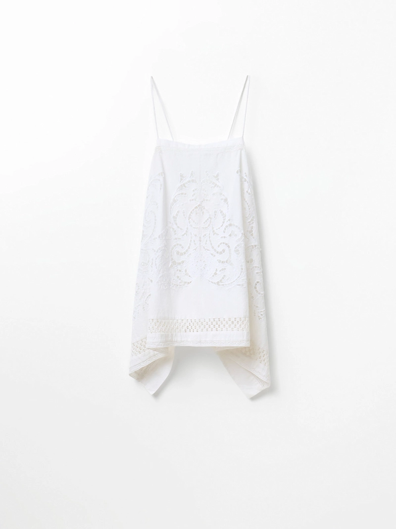 BLUSA MUJER SFERA ALGODÓN PAÑUELO BORDADO - 6
