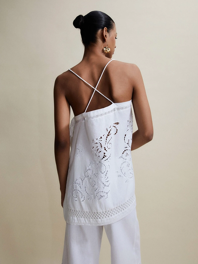 BLUSA MUJER SFERA ALGODÓN PAÑUELO BORDADO - 5