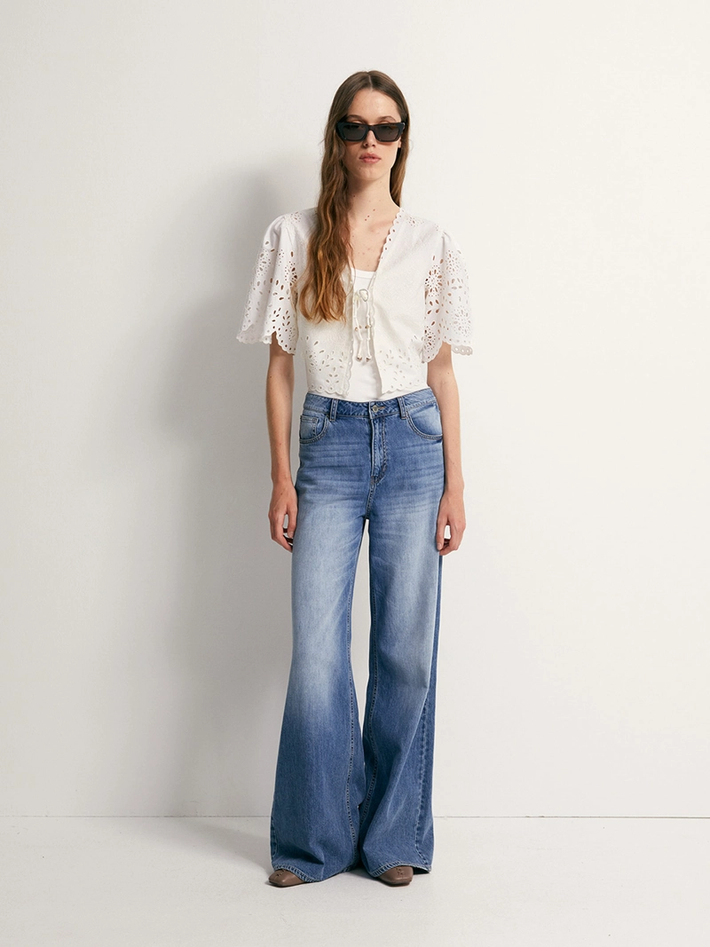 BLUSA MUJER SFERA ALGODÓN MANGA CORTA