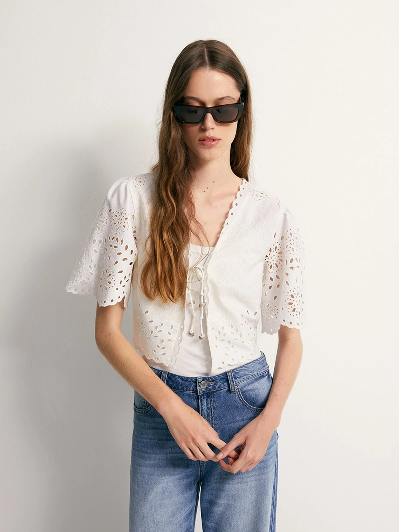 BLUSA MUJER SFERA ALGODÓN MANGA CORTA - 2