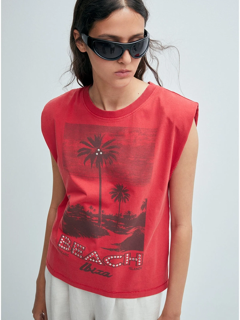 POLERA MUJER SFERA ALGODÓN SIN MANGAS - 4