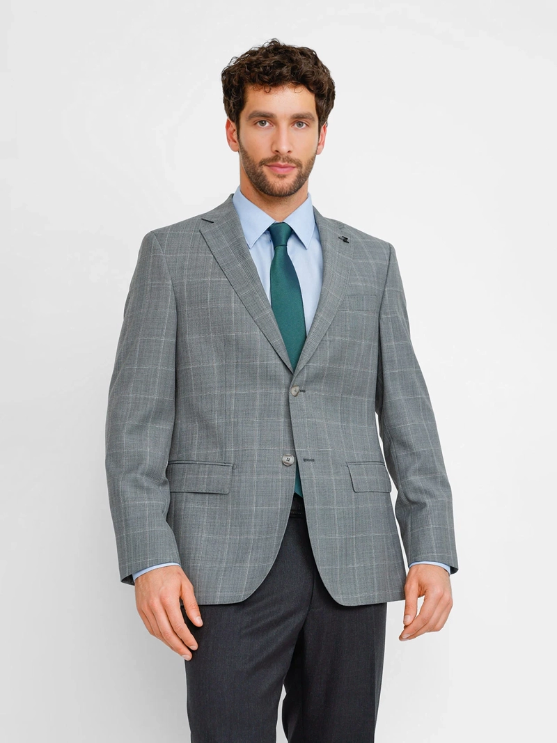 CHAQUETA HOMBRE TRIAL SLIM FIT MANGA LARGA EXECUTIVE FORMAL DISEÑO CUADROS - 1