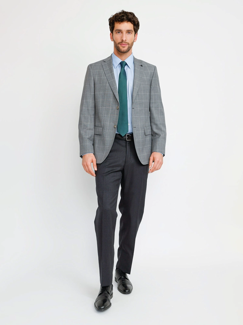 CHAQUETA HOMBRE TRIAL SLIM FIT MANGA LARGA EXECUTIVE FORMAL DISEÑO CUADROS - 4