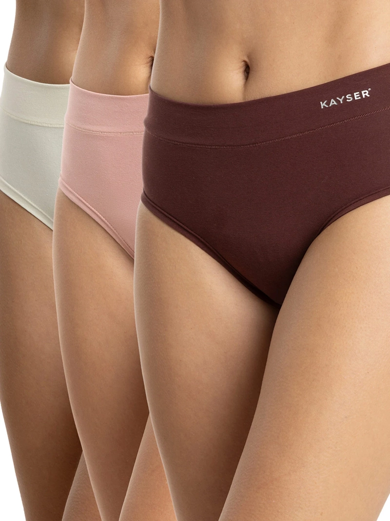 PACK X3 CALZÓN MUJER KAYSER ALGODÓN TIRO ALTO