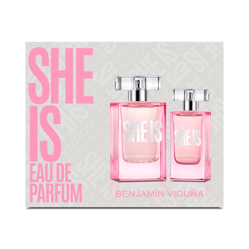 SET PERFUME MUJER BENJAMIN VICUÑA SHE IS EDP 100ML+30ML - 2