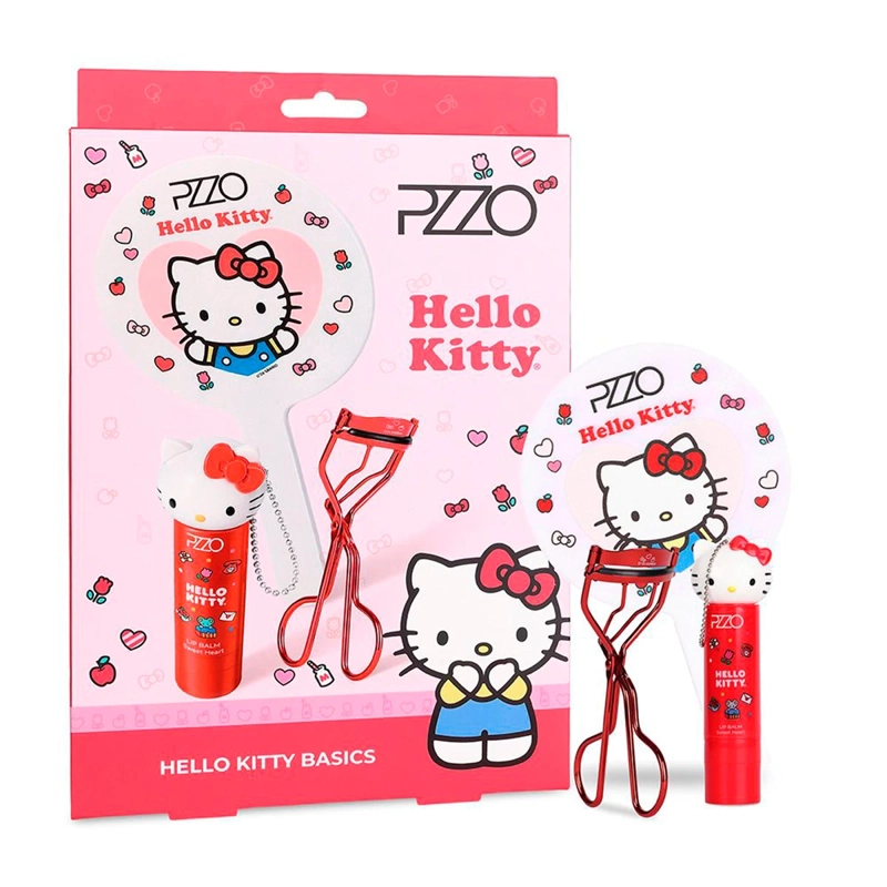 SET PETRIZZIO BEAUTY TOOLS + LIP BALM HELLO KITTY - 1