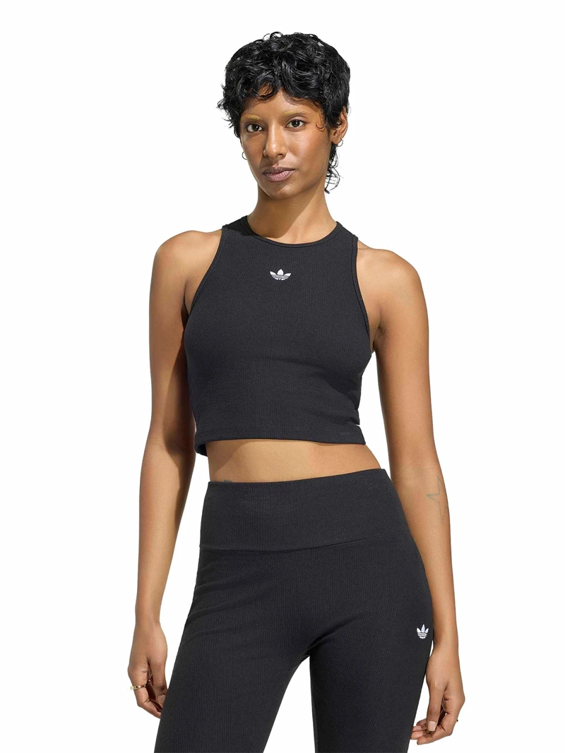 POLERA MUJER ADIDAS SIN MANGAS ACANALADA