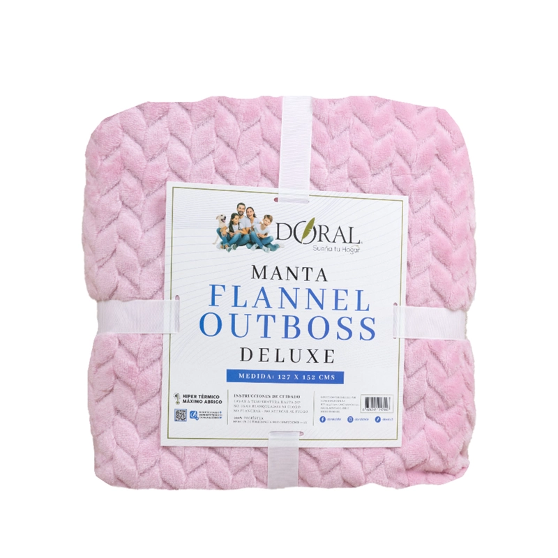 MANTA DORAL FLANNEL OUTBOSS SHERPA ROSADO - 4