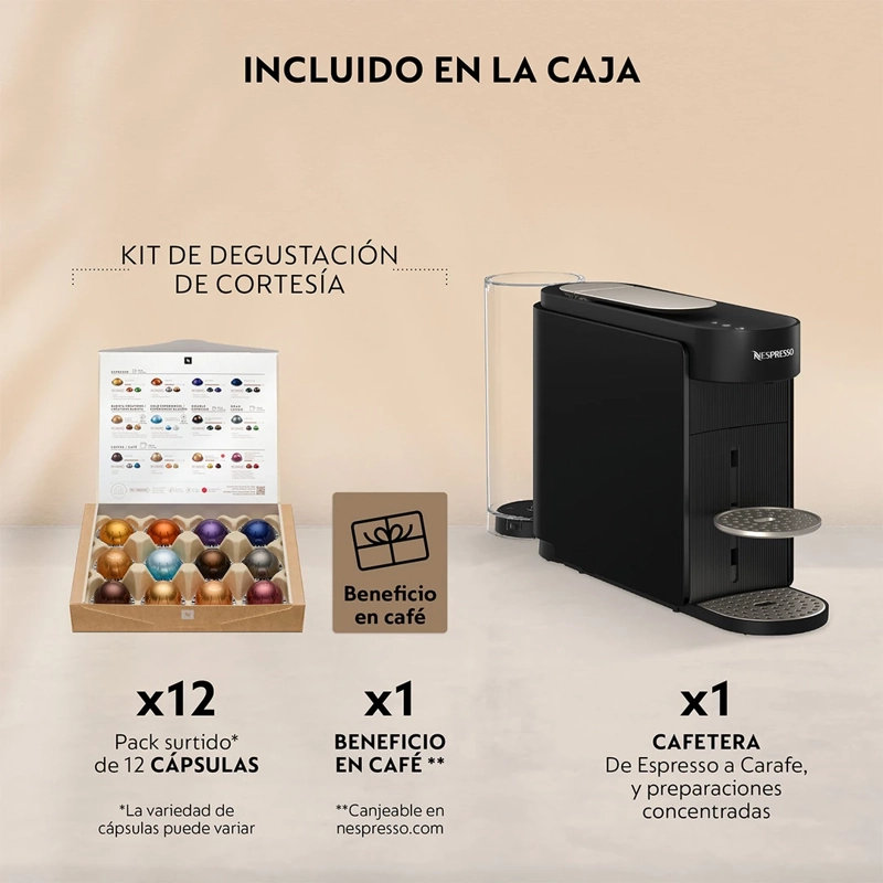 CAFETERA NESPRESSO CÁPSULA VERTUO UP BLACK - 11