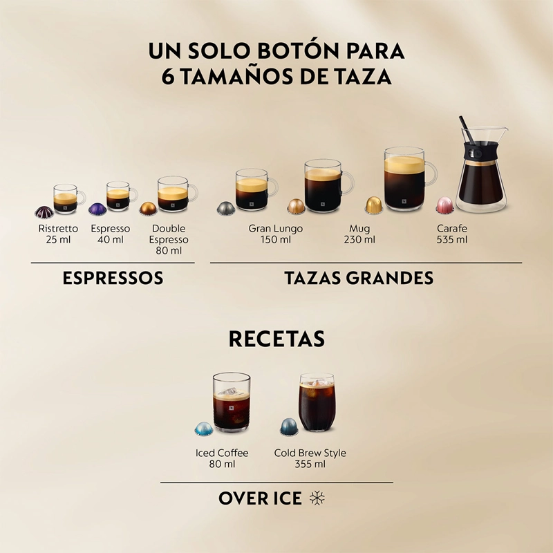 CAFETERA NESPRESSO CÁPSULA VERTUO UP BLACK - 6
