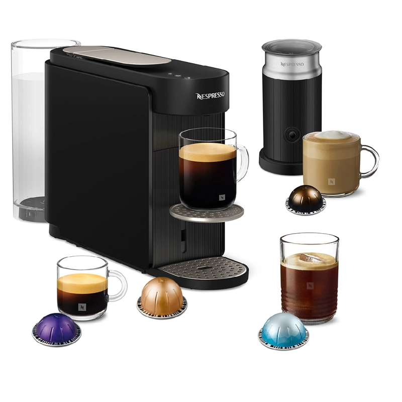 CAFETERA NESPRESSO CÁPSULA VERTUO UP BLACK + ESPUMADOR AEROCCINO 3