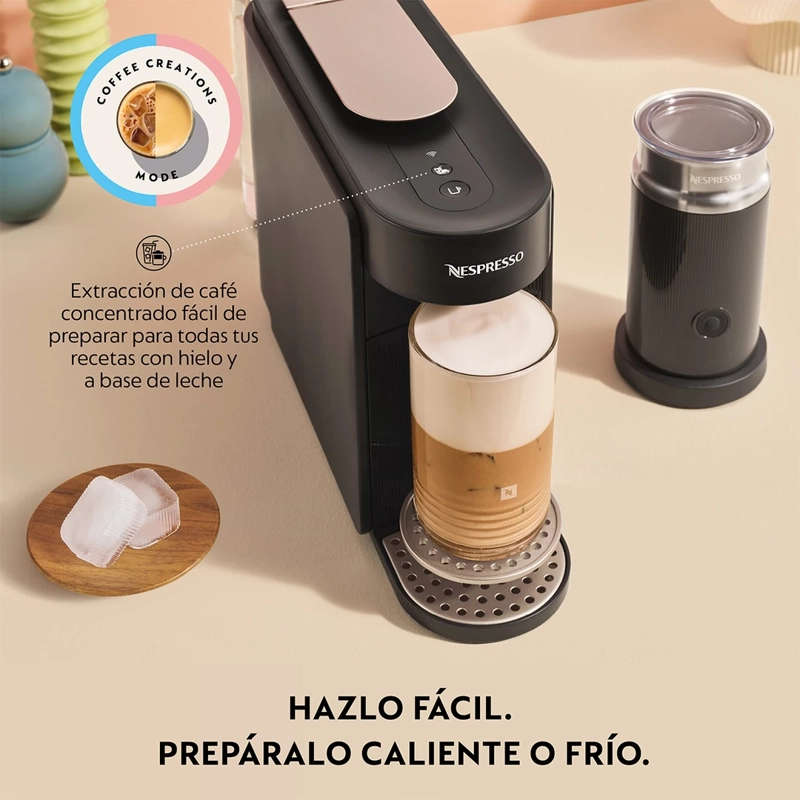 CAFETERA NESPRESSO CÁPSULA VERTUO UP BLACK + ESPUMADOR AEROCCINO 3 - 5
