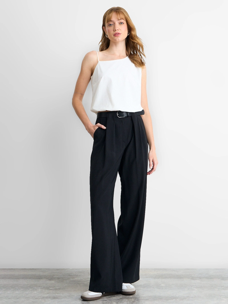 PANTALÓN MUJER IO LISO PIERNA ANCHA - 1
