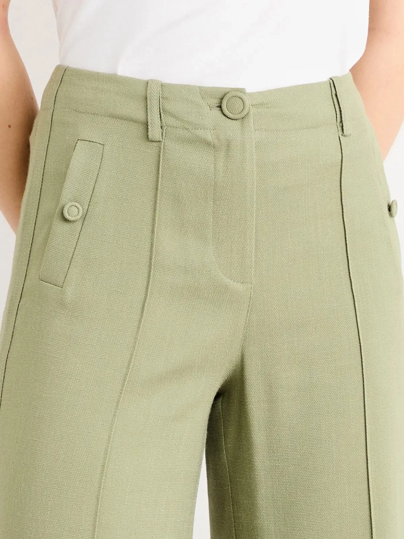 PANTALÓN MUJER IO LISO PIERNA ANCHA TIRO ALTO - 4