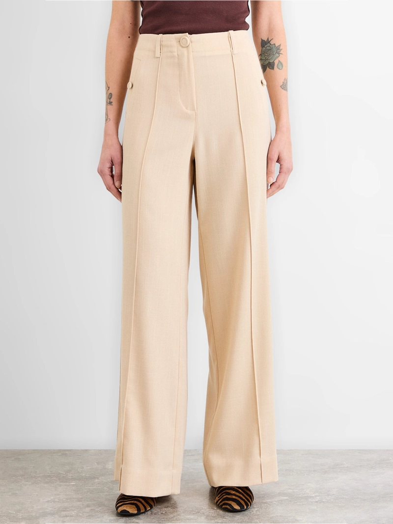 PANTALÓN MUJER IO LISO PIERNA ANCHA TIRO ALTO - 2