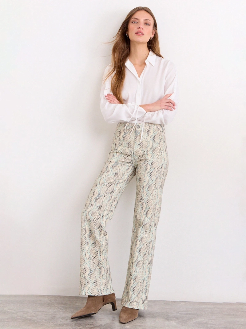 JEANS MUJER IO ALGODÓN FLARE HOLGADO PRINT - 1