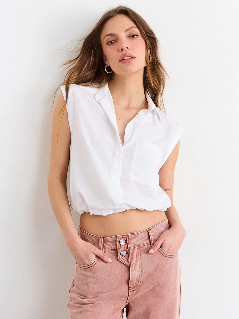 BLUSA MUJER IO ALGODÓN LISA - 1