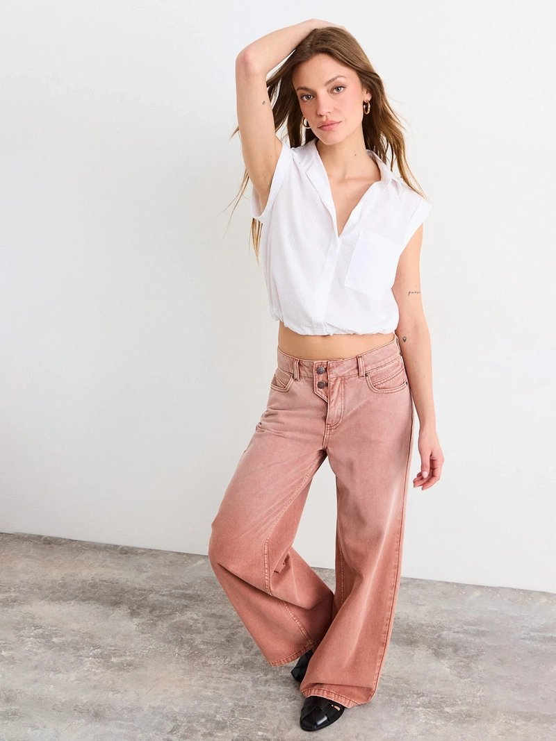 BLUSA MUJER IO ALGODÓN LISA - 4