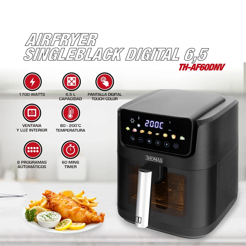FREIDORA THOMAS 6.5L SINGLEBLACK TH-AF60DNV - 3