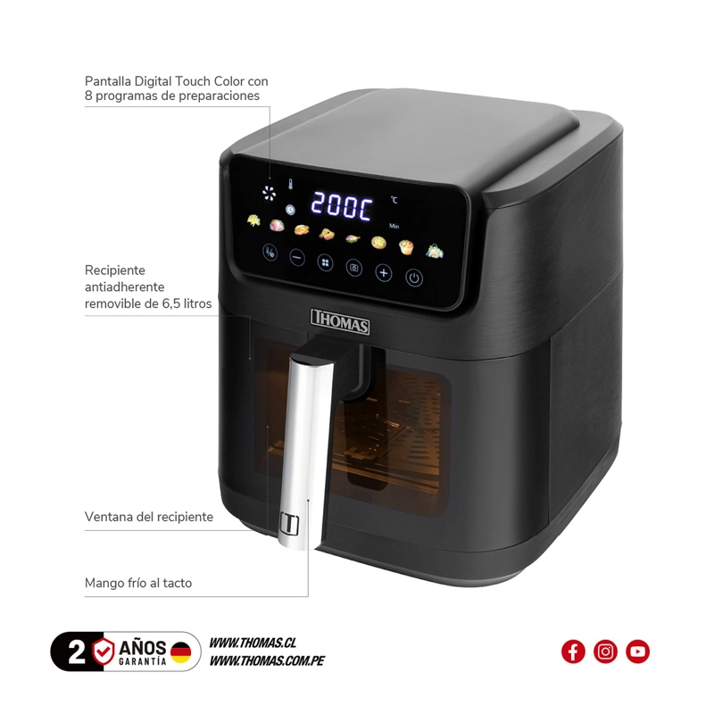 FREIDORA THOMAS 6.5L SINGLEBLACK TH-AF60DNV - 7