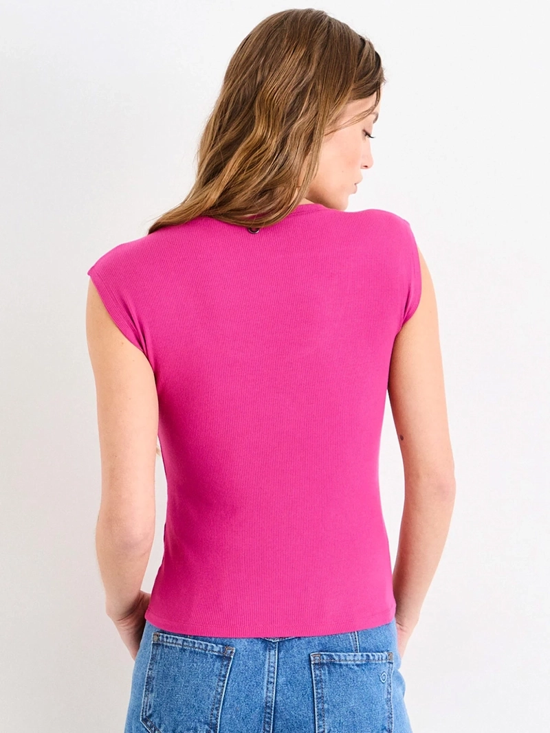 POLERA MUJER IO ALGODÓN RIB BÁSICA CORTE PRINCESA - 2