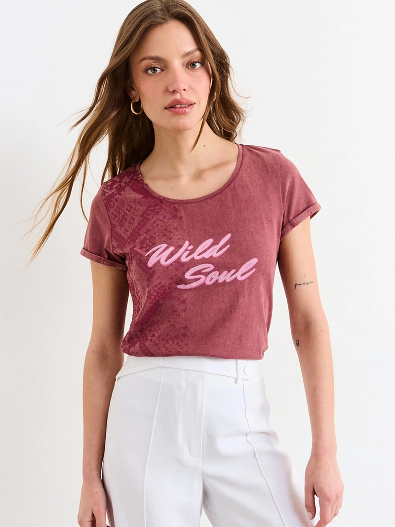 POLERA MUJER IO ALGODÓN ESTAMPADA - 1