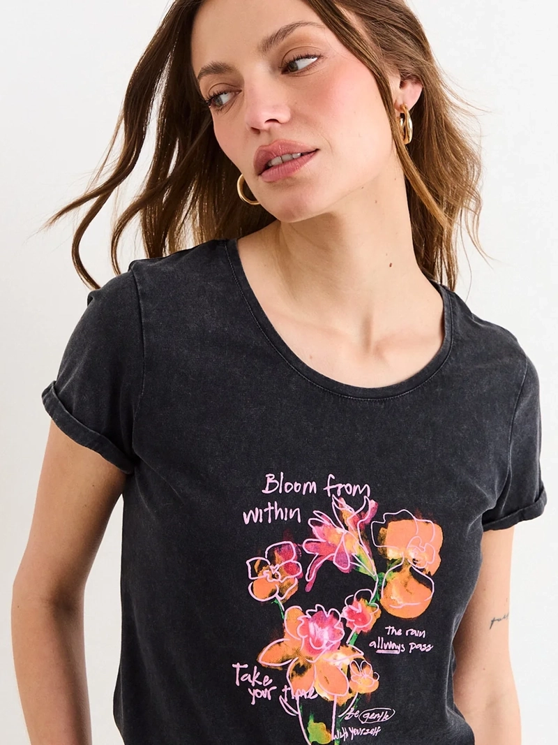 POLERA MUJER IO ALGODÓN ESTAMPADA - 3