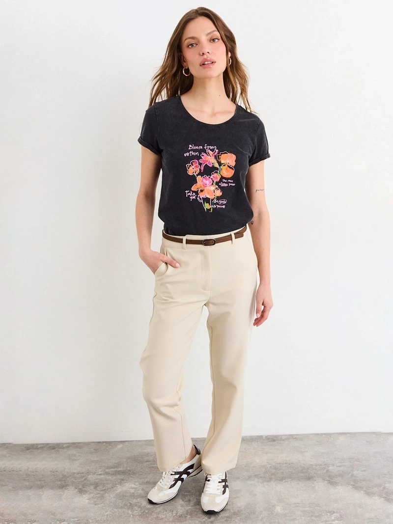 POLERA MUJER IO ALGODÓN ESTAMPADA - 4