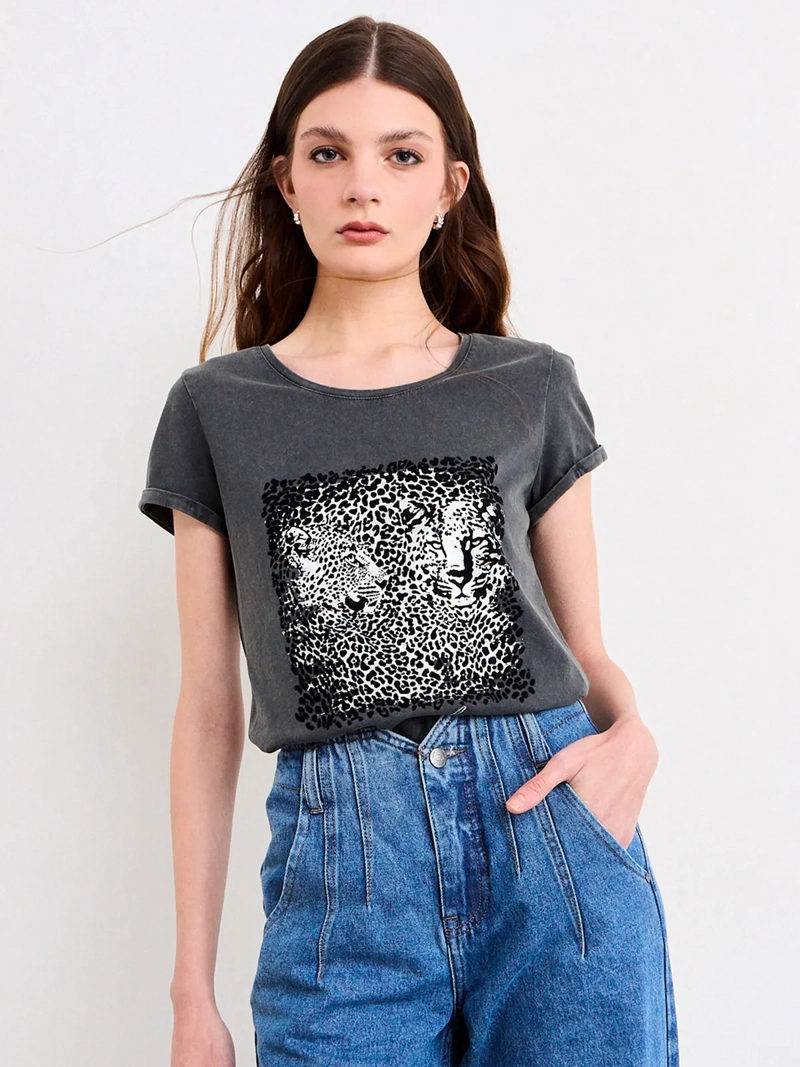 POLERA MUJER IO ALGODÓN ESTAMPADA