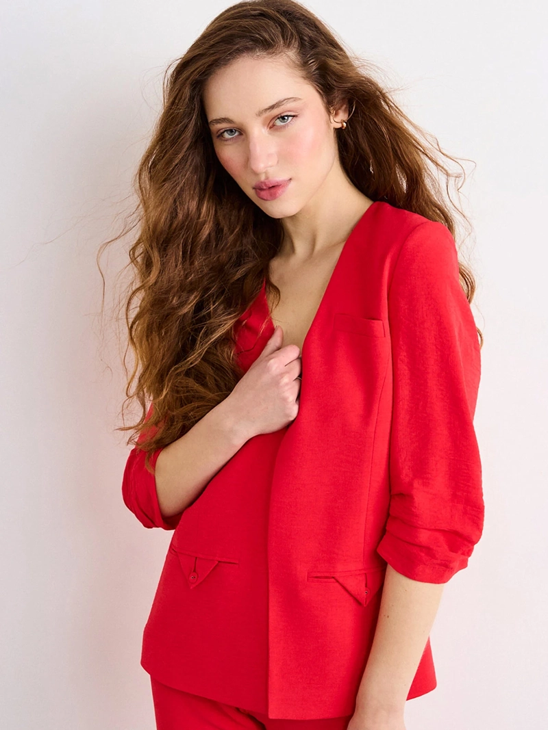 BLAZER MUJER IO SIN SOLAPA MANGA 3/4 - 1